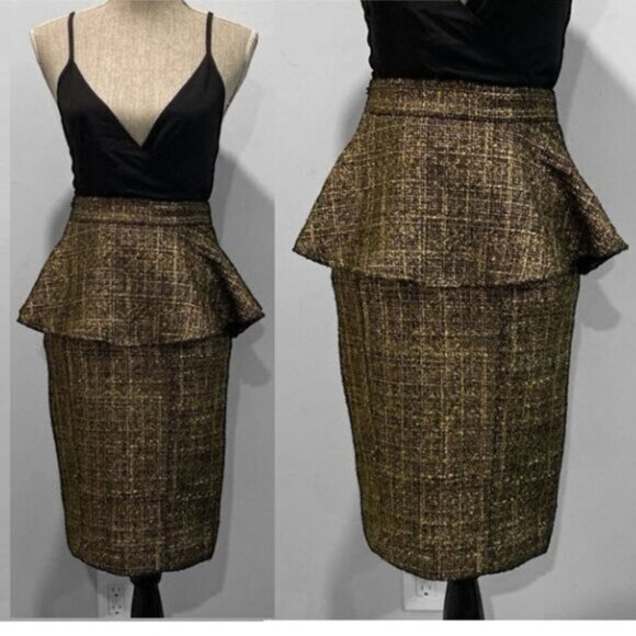 Missguided Peplum Skirt Frilly Midi Pencil - Picture 2 of 16